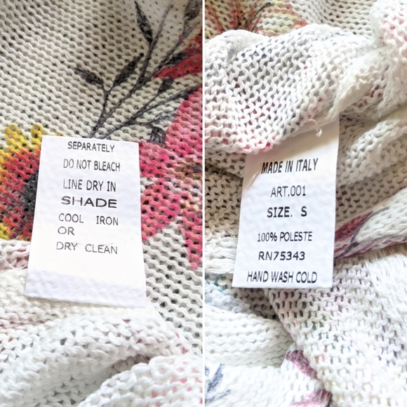 NWT Lightweight Italian Floral Tape Yarn Sweater - Picture 8 of 8